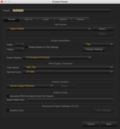 Create Preset